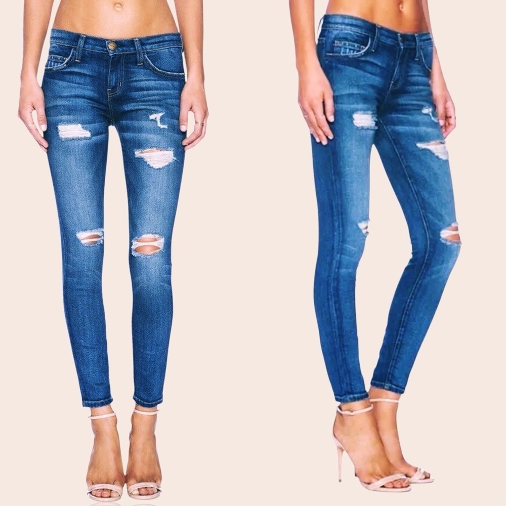 Current/Elliott ‘The Stiletto’ Distressed Skinny Jean in Benett Destroy Size 25
